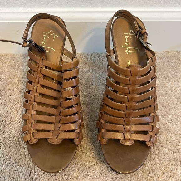 FRANCO Sarto The Artist Collection Women’s Brown Leather‎ Heels Size 7 - Picture 2 of 9